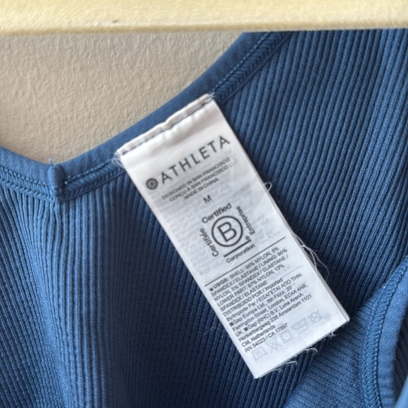 Athleta Blue Ribbed Top - Picture 3 of 4
